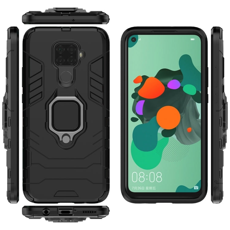 For Huawei Nova 5i Pro PC + TPU Shockproof Protective Case with Magnetic Ring Holder