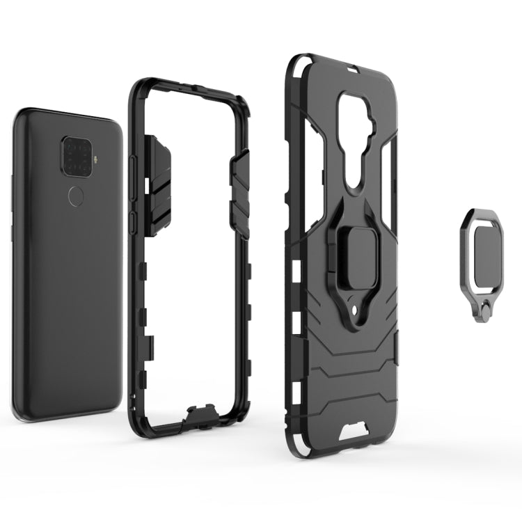 For Huawei Nova 5i Pro PC + TPU Shockproof Protective Case with Magnetic Ring Holder