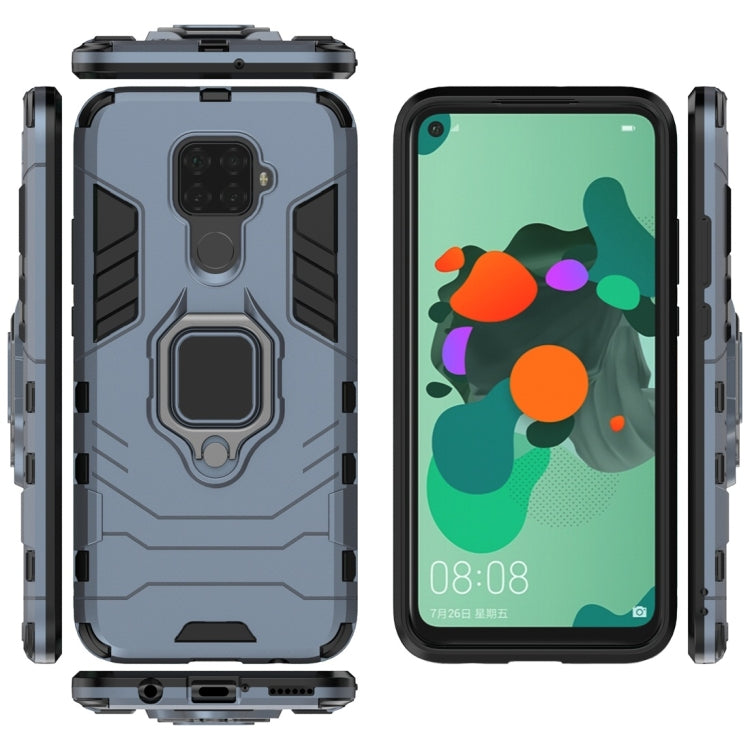 For Huawei Nova 5i Pro PC + TPU Shockproof Protective Case with Magnetic Ring Holder