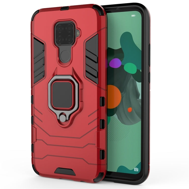 For Huawei Nova 5i Pro PC + TPU Shockproof Protective Case with Magnetic Ring Holder