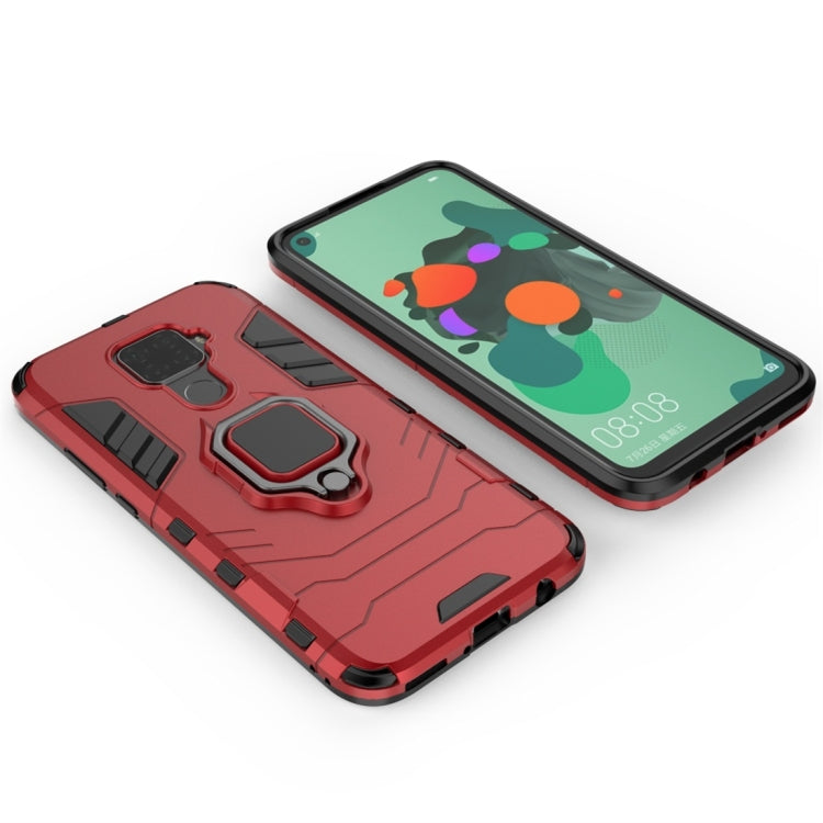 For Huawei Nova 5i Pro PC + TPU Shockproof Protective Case with Magnetic Ring Holder