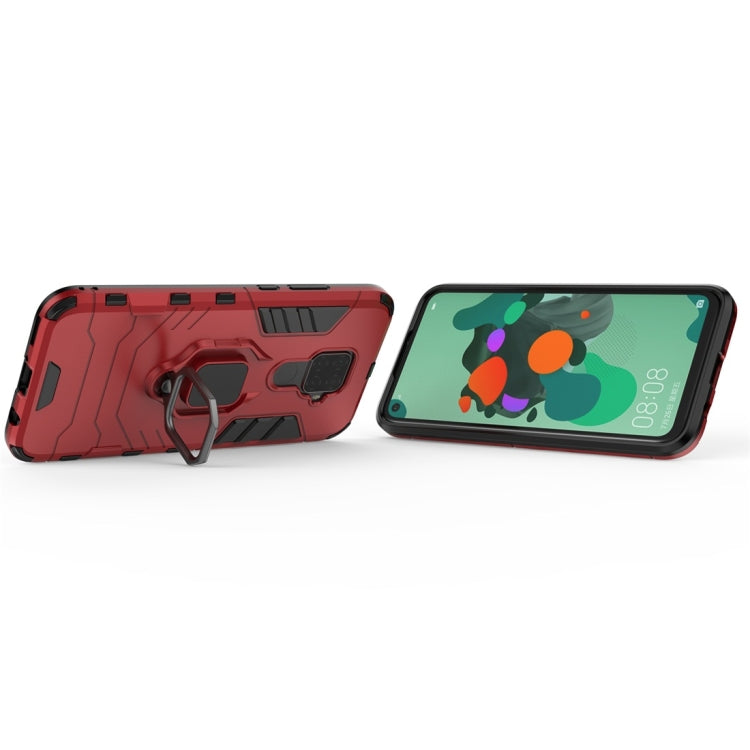For Huawei Nova 5i Pro PC + TPU Shockproof Protective Case with Magnetic Ring Holder