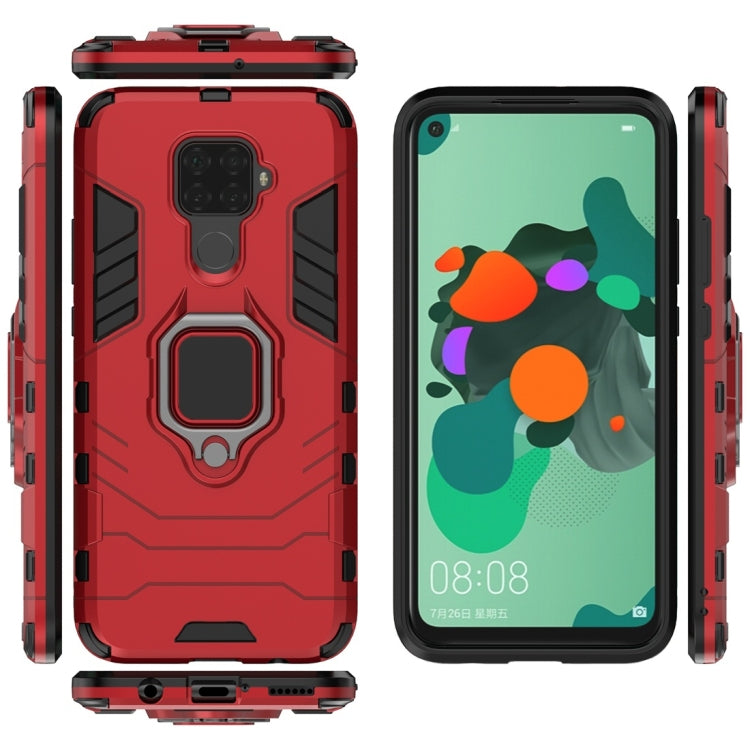 For Huawei Nova 5i Pro PC + TPU Shockproof Protective Case with Magnetic Ring Holder