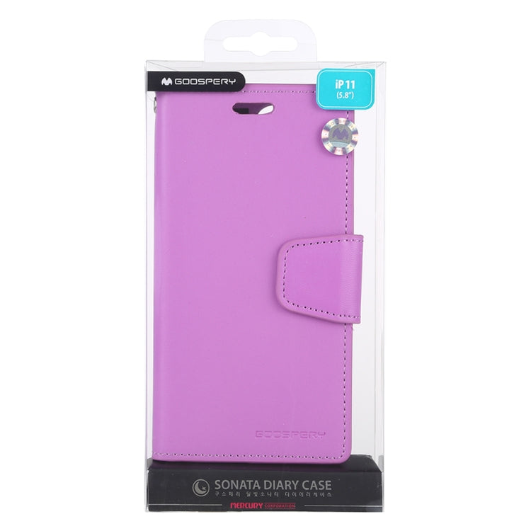 For iPhone 11 Pro MERCURY GOOSPERY SONATA DIARY Horizontal Flip Leather Case with Holder & Card Slots & Wallet