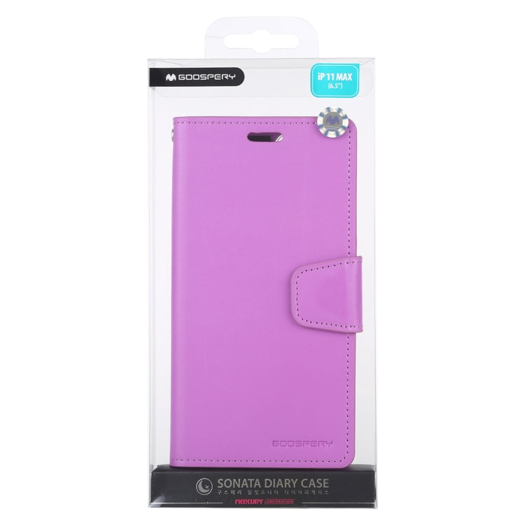 For iPhone 11 Pro Max 2019 MERCURY GOOSPERY SONATA DIARY Horizontal Flip Leather Case with Holder & Card Slots & Wallet