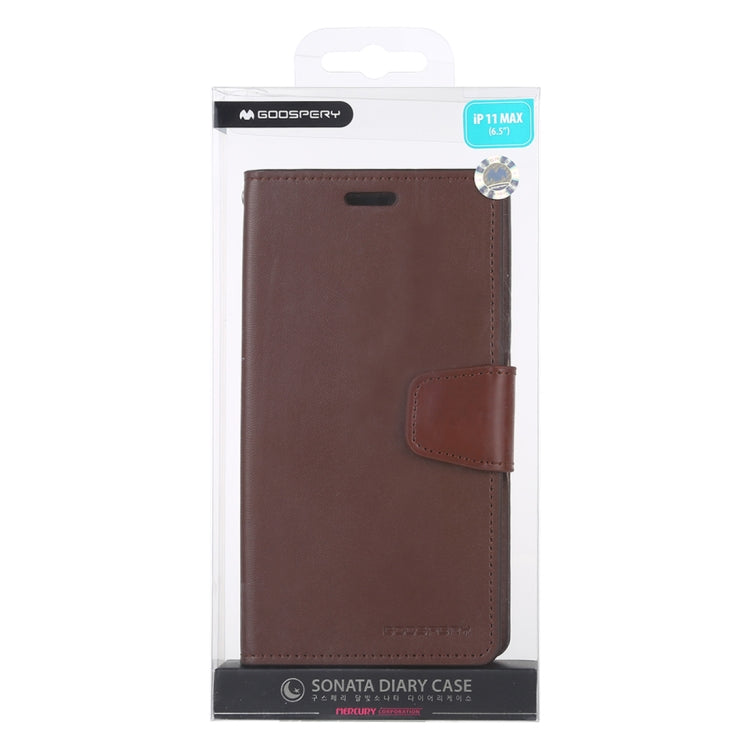 For iPhone 11 Pro Max 2019 MERCURY GOOSPERY SONATA DIARY Horizontal Flip Leather Case with Holder & Card Slots & Wallet