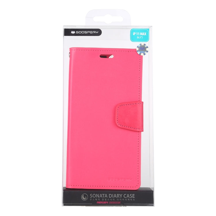For iPhone 11 Pro Max 2019 MERCURY GOOSPERY SONATA DIARY Horizontal Flip Leather Case with Holder & Card Slots & Wallet