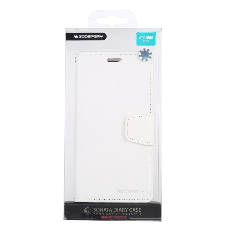 For iPhone 11 Pro Max 2019 MERCURY GOOSPERY SONATA DIARY Horizontal Flip Leather Case with Holder & Card Slots & Wallet