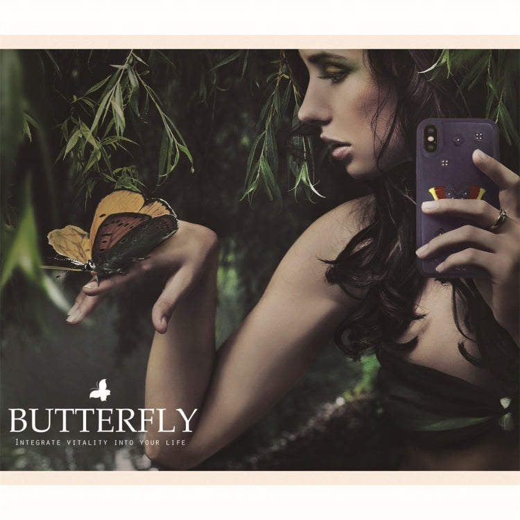 For iPhone X/XS RAIGOR INVERSE BUTTERFLY Series PU+TPU+PC Protective Case
