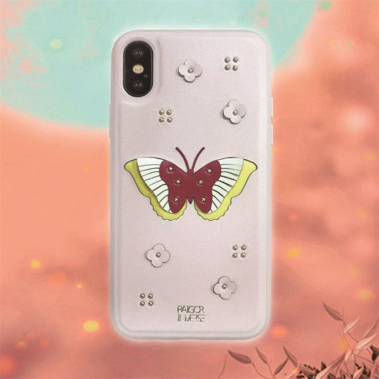 For iPhone X/XS RAIGOR INVERSE BUTTERFLY Series PU+TPU+PC Protective Case