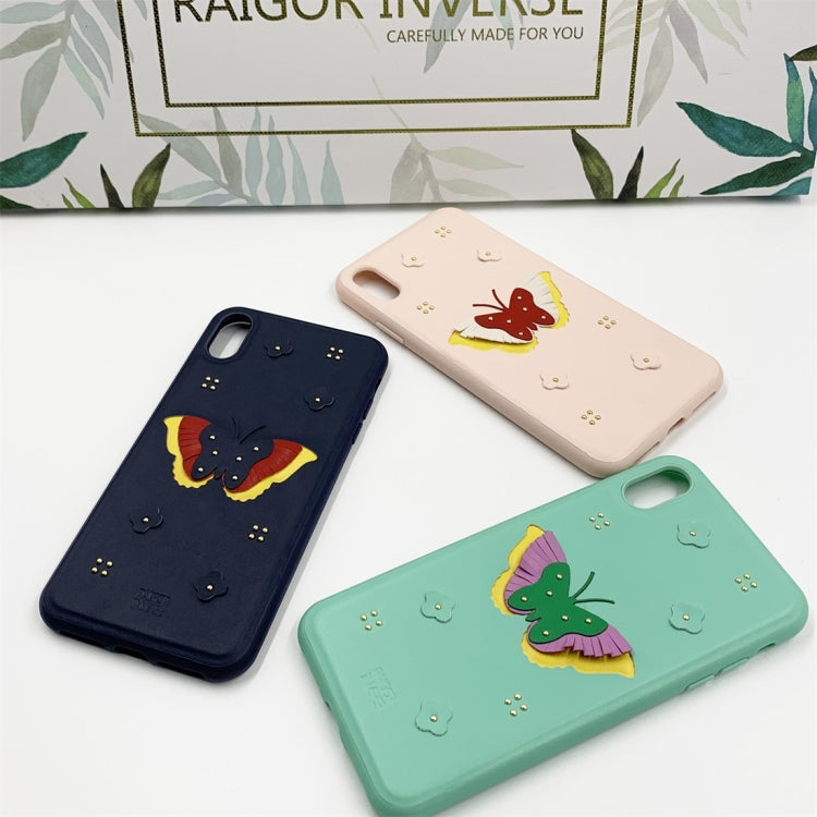 For iPhone X/XS RAIGOR INVERSE BUTTERFLY Series PU+TPU+PC Protective Case