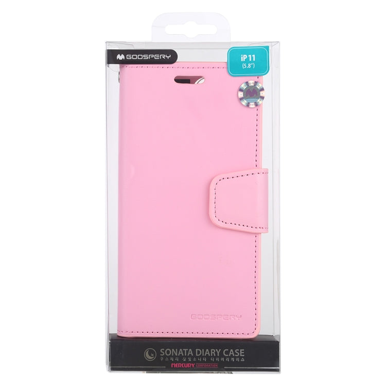 For iPhone 11 MERCURY GOOSPERY SONATA DIARY Horizontal Flip Leather Case with Holder & Card Slots & Wallet