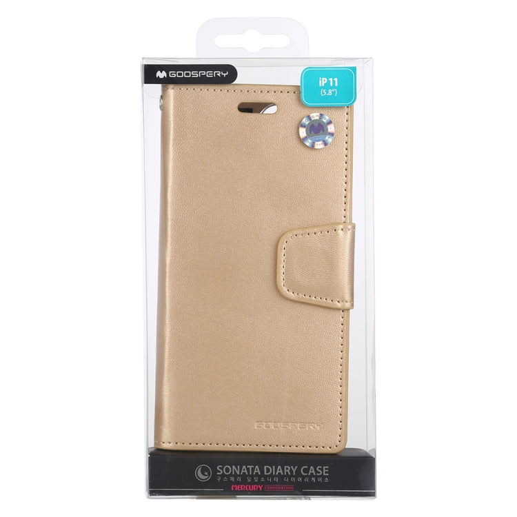 For iPhone 11 MERCURY GOOSPERY SONATA DIARY Horizontal Flip Leather Case with Holder & Card Slots & Wallet