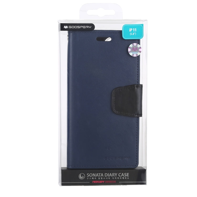 For iPhone 11 MERCURY GOOSPERY SONATA DIARY Horizontal Flip Leather Case with Holder & Card Slots & Wallet