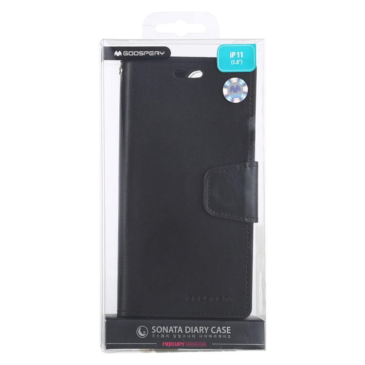For iPhone 11 MERCURY GOOSPERY SONATA DIARY Horizontal Flip Leather Case with Holder & Card Slots & Wallet