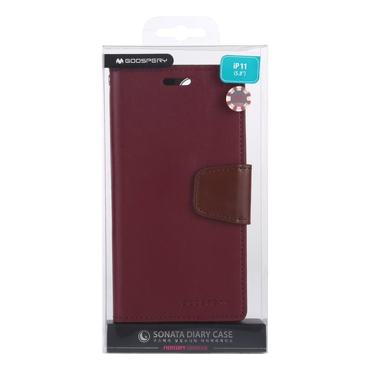 For iPhone 11 MERCURY GOOSPERY SONATA DIARY Horizontal Flip Leather Case with Holder & Card Slots & Wallet