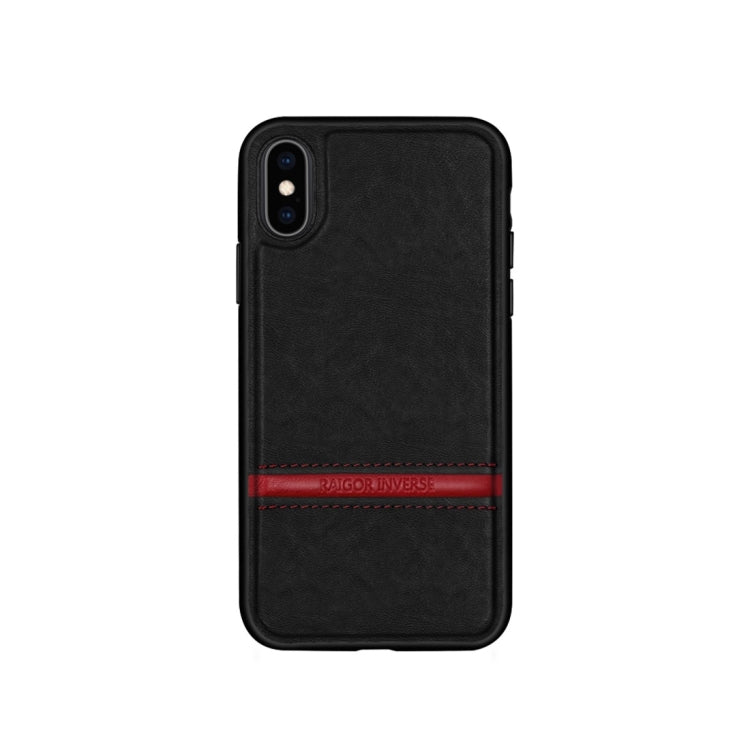 For iPhone XR RAIGOR INVERSE CHRIS Series PU Splicing Stitch Protective Case