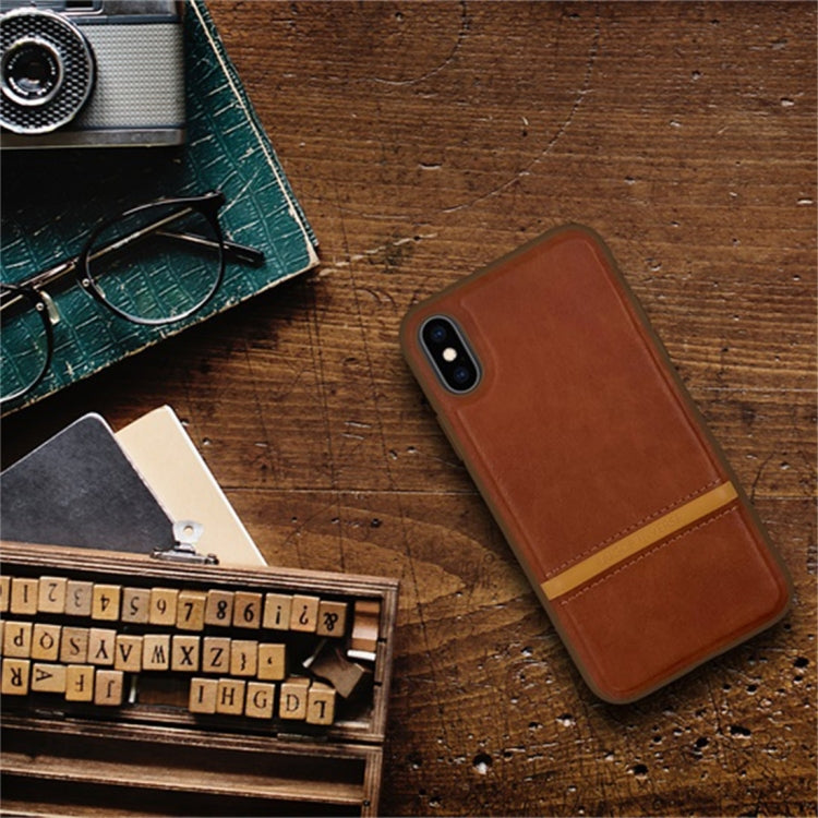 For iPhone XR RAIGOR INVERSE CHRIS Series PU Splicing Stitch Protective Case
