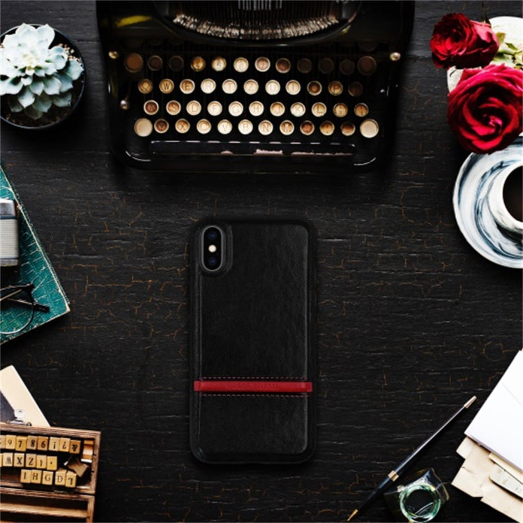 For iPhone XS Max RAIGOR INVERSE CHRIS Series PU Splicing Stitch Protective Case