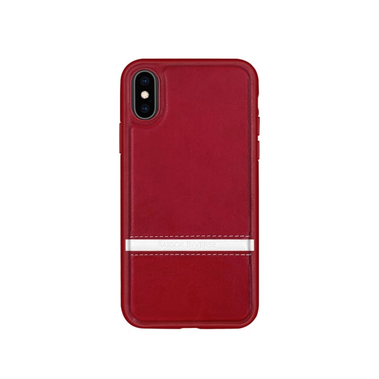 For iPhone XS Max RAIGOR INVERSE CHRIS Series PU Splicing Stitch Protective Case