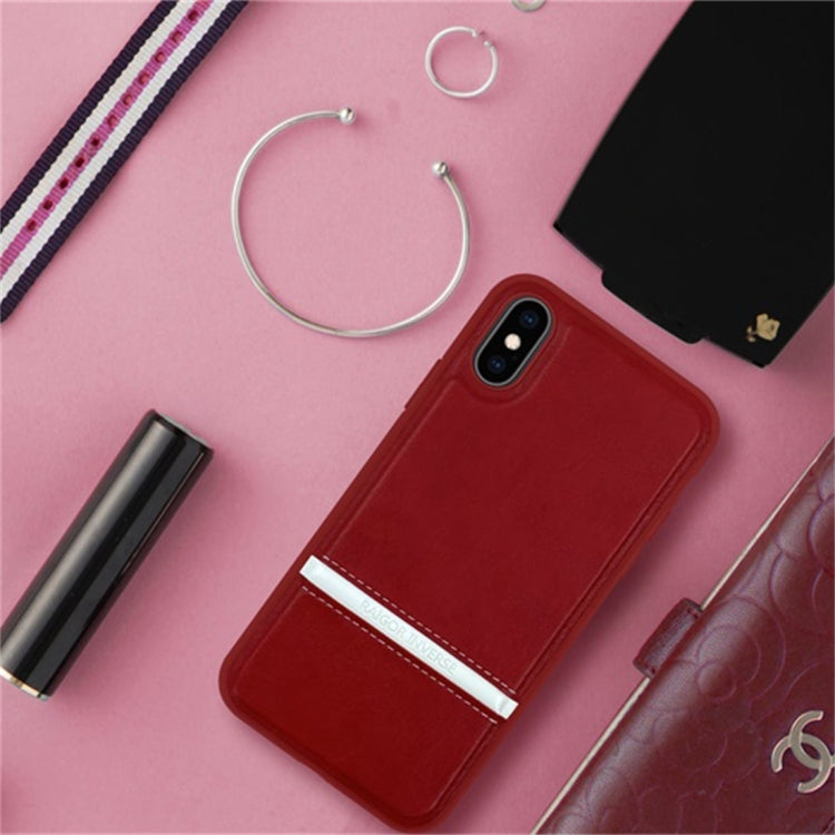 For iPhone XS Max RAIGOR INVERSE CHRIS Series PU Splicing Stitch Protective Case