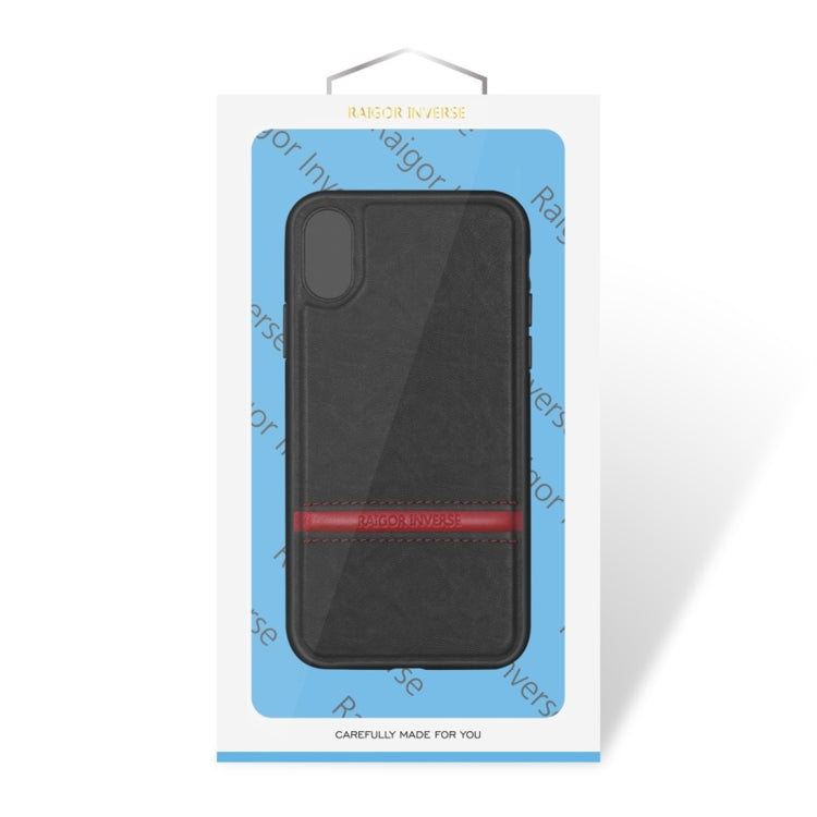 For iPhone XS Max RAIGOR INVERSE CHRIS Series PU Splicing Stitch Protective Case