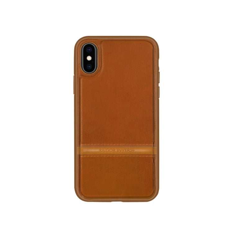 For iPhone XS Max RAIGOR INVERSE CHRIS Series PU Splicing Stitch Protective Case