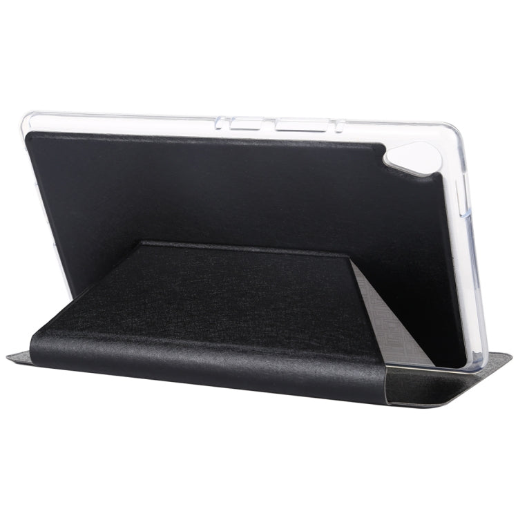 For Huawei MediaPad M6 8.4 TPU Silk Texture Horizontal Flip Leather Case with Three-Folding Holder