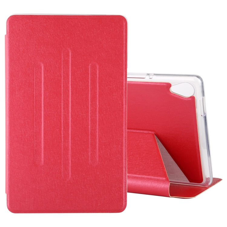 For Huawei MediaPad M6 8.4 TPU Silk Texture Horizontal Flip Leather Case with Three-Folding Holder