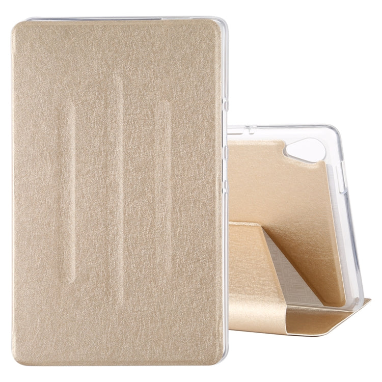 For Huawei MediaPad M6 8.4 TPU Silk Texture Horizontal Flip Leather Case with Three-Folding Holder