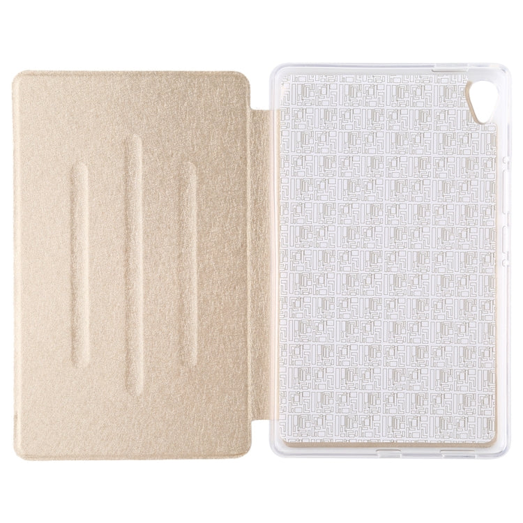 For Huawei MediaPad M6 8.4 TPU Silk Texture Horizontal Flip Leather Case with Three-Folding Holder