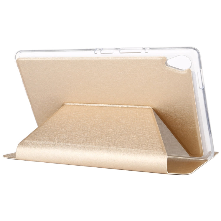 For Huawei MediaPad M6 8.4 TPU Silk Texture Horizontal Flip Leather Case with Three-Folding Holder