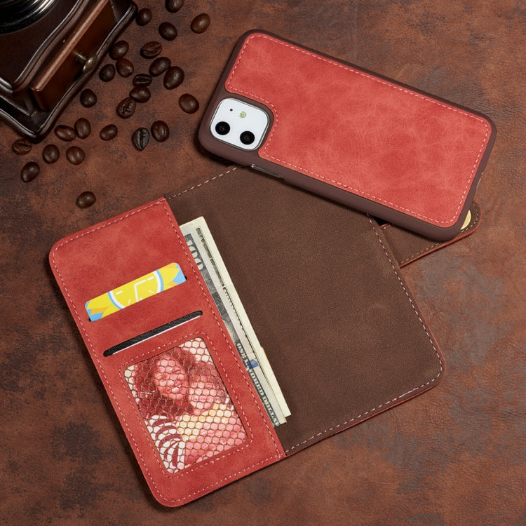 For iPhone 11 Pro Retro Magnetic Detachable Horizontal Flip Leather Case, with Card Slots & Wallet & Photo Frame