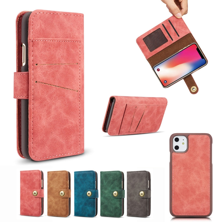 For iPhone 11 Pro Retro Magnetic Detachable Horizontal Flip Leather Case, with Card Slots & Wallet & Photo Frame