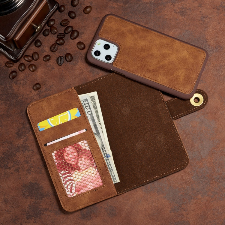 For iPhone 11 Pro Retro Magnetic Detachable Horizontal Flip Leather Case, with Card Slots & Wallet & Photo Frame