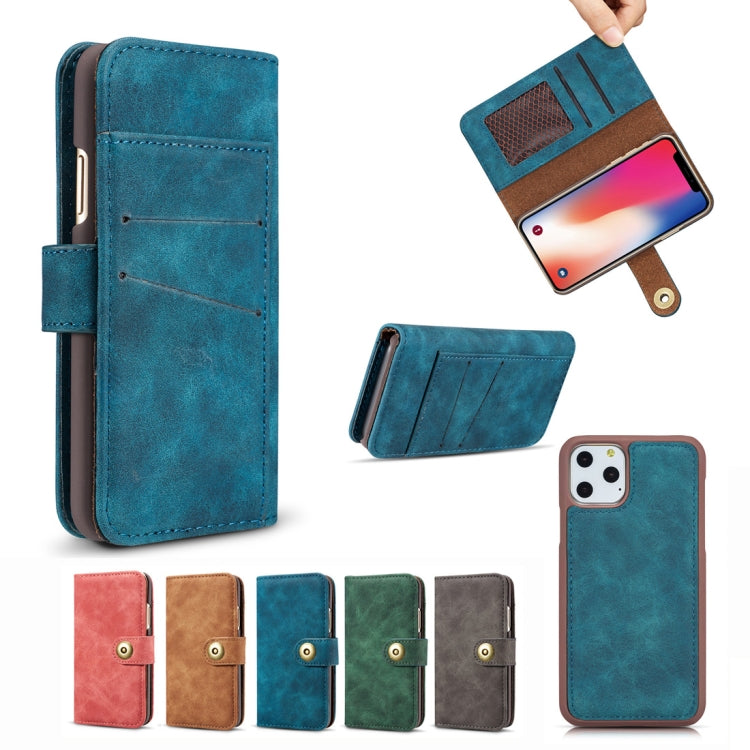 For iPhone 11 Pro Retro Magnetic Detachable Horizontal Flip Leather Case, with Card Slots & Wallet & Photo Frame