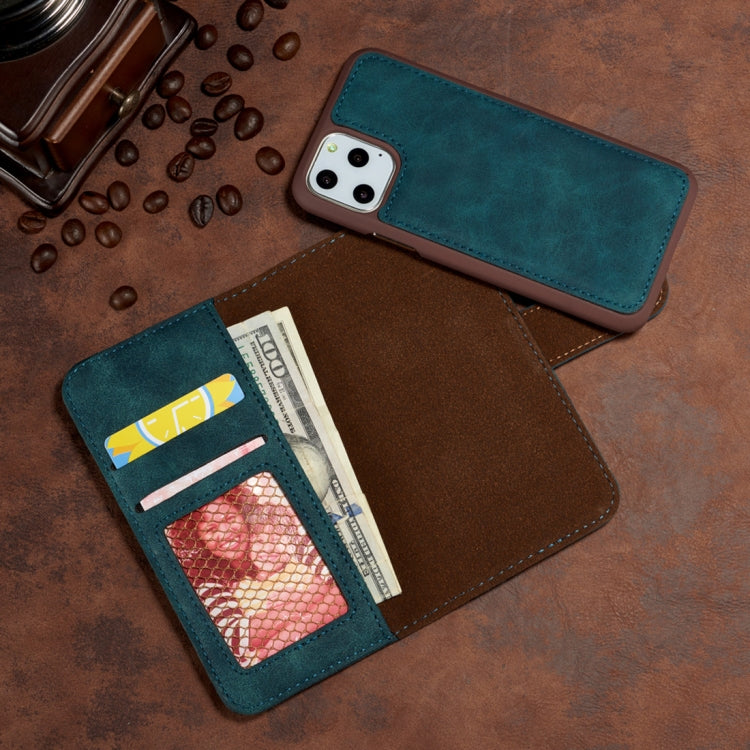 For iPhone 11 Pro Max Retro Magnetic Detachable Horizontal Flip Leather Case, with Card Slots & Wallet & Photo Frame