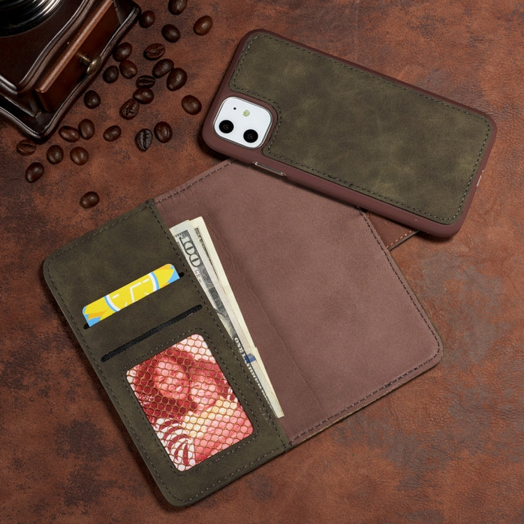 For iPhone 11 Pro Max Retro Magnetic Detachable Horizontal Flip Leather Case, with Card Slots & Wallet & Photo Frame