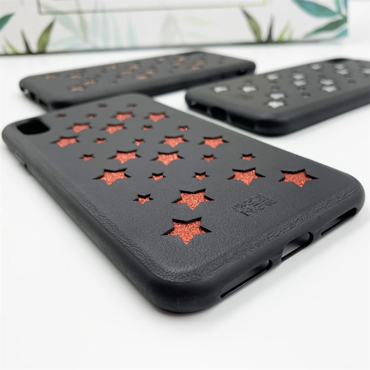 For iPhone X / XS RAIGOR INVERSE BABYSBREATH Series Glitter PU Leather Protective Case