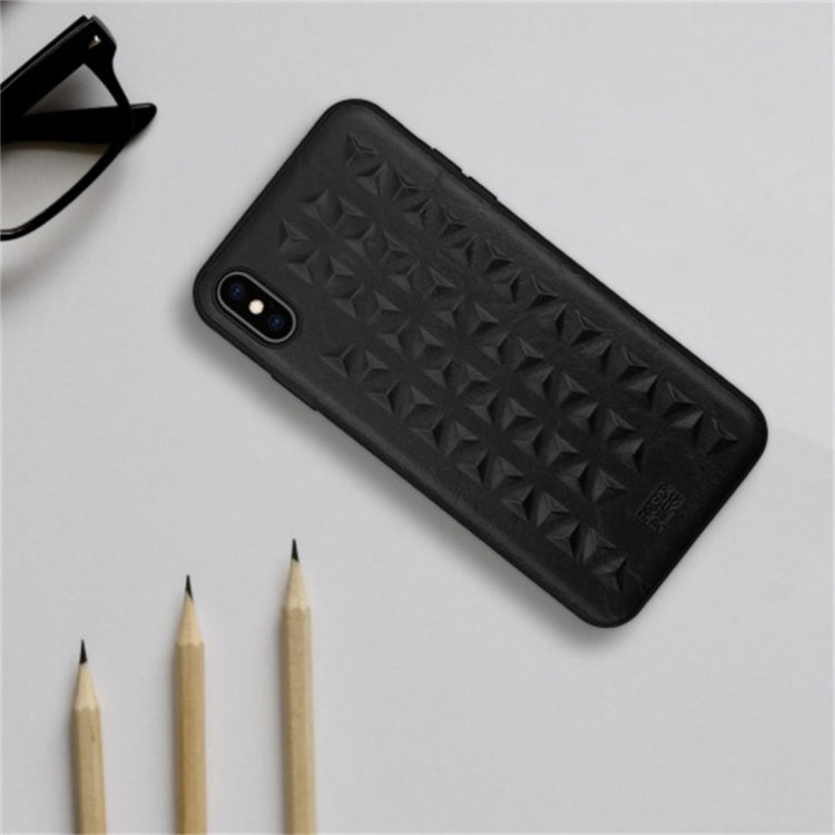 For iPhone X / XS RAIGOR INVERSE MANJAZ Series 3D Embossed Pattern Protective Case