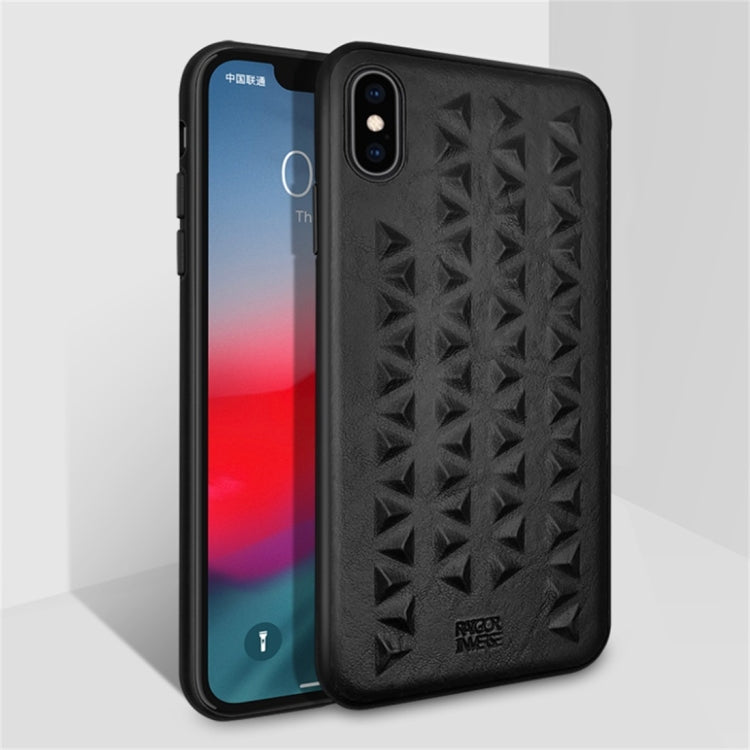 For iPhone XS Max RAIGOR INVERSE MANJAZ Series 3D Embossed Pattern Protective Case