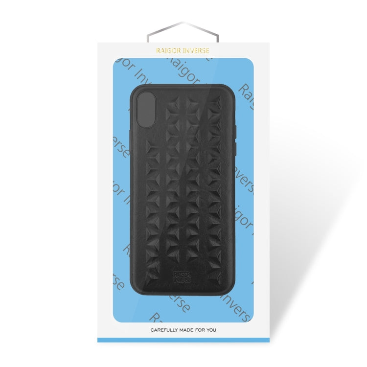 For iPhone XS Max RAIGOR INVERSE MANJAZ Series 3D Embossed Pattern Protective Case