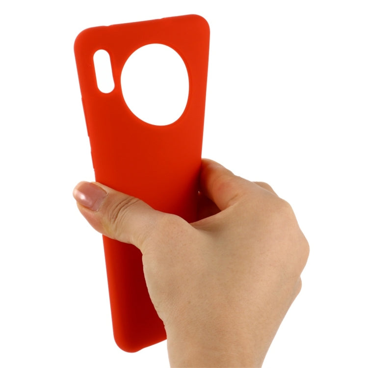For Huawei Mate 30 Solid Color Liquid Silicone Dropproof Protective Case