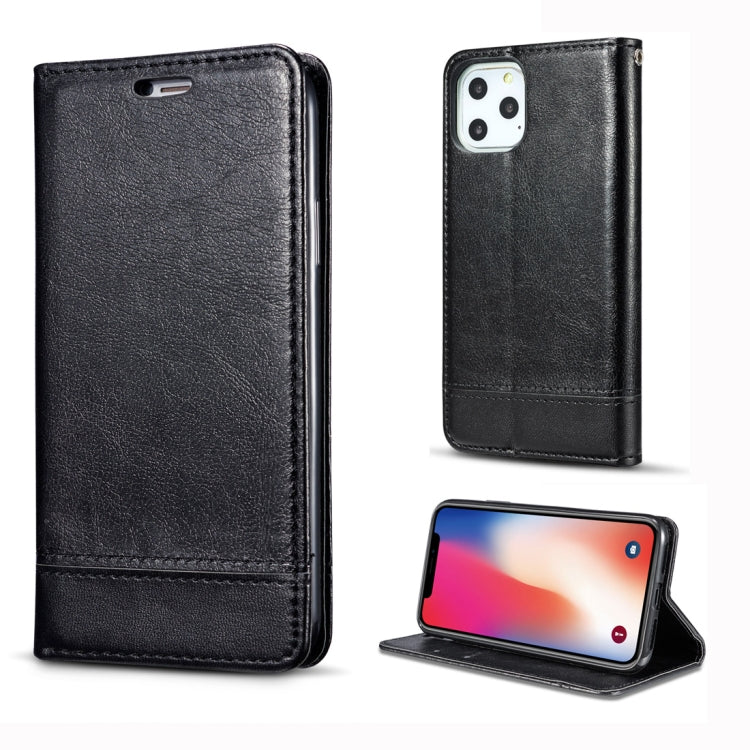 For iPhone 11 Pro Double-sided Absorption Splicing Horizontal Flip Leather Case, with Holder & Card Slots & Lanyard