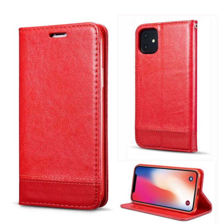 For iPhone 11 Pro Double-sided Absorption Splicing Horizontal Flip Leather Case, with Holder & Card Slots & Lanyard