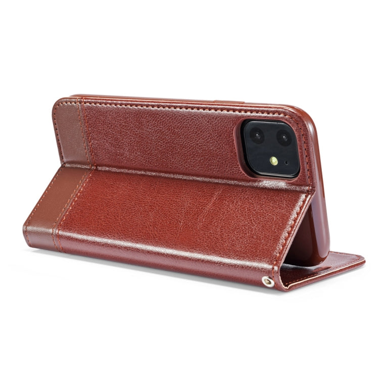 For iPhone 11 Pro Double-sided Absorption Splicing Horizontal Flip Leather Case, with Holder & Card Slots & Lanyard