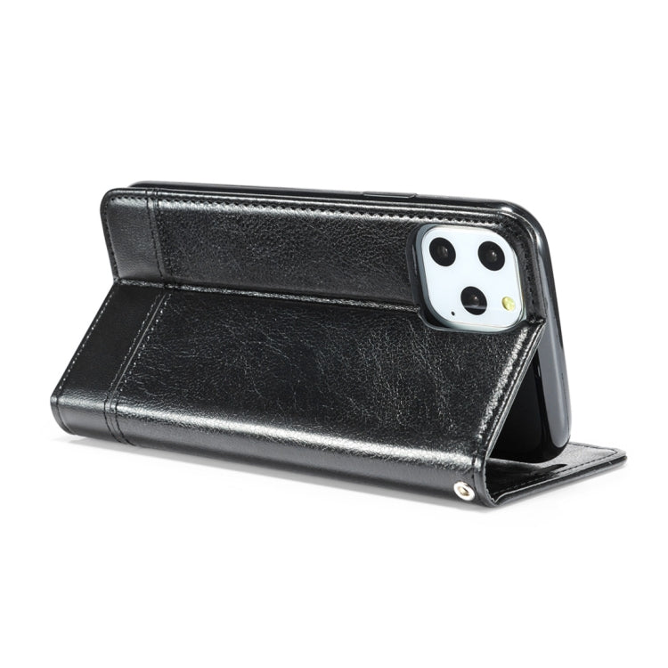 For iPhone 11 Pro Max Double-sided Absorption Splicing Horizontal Flip Leather Case, with Holder & Card Slots & Lanyard