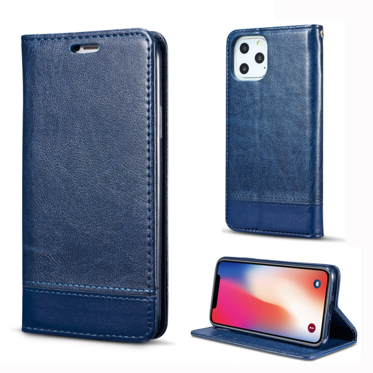 For iPhone 11 Pro Max Double-sided Absorption Splicing Horizontal Flip Leather Case, with Holder & Card Slots & Lanyard
