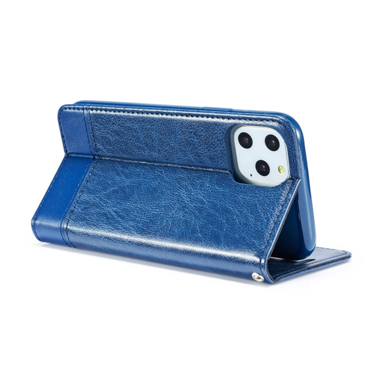 For iPhone 11 Pro Max Double-sided Absorption Splicing Horizontal Flip Leather Case, with Holder & Card Slots & Lanyard