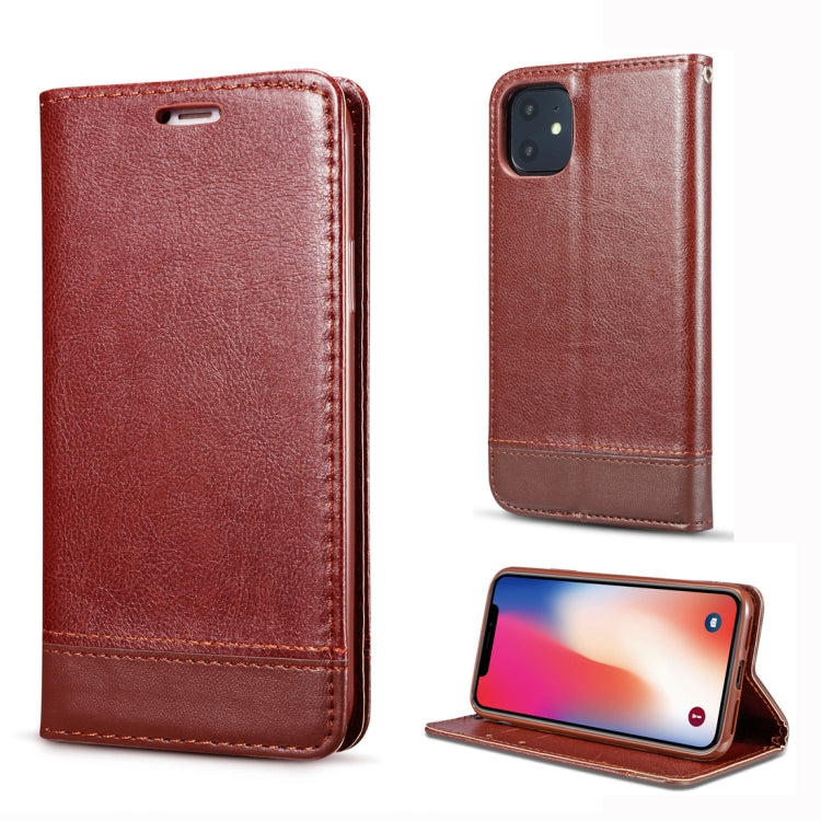 For iPhone 11 Pro Max Double-sided Absorption Splicing Horizontal Flip Leather Case, with Holder & Card Slots & Lanyard
